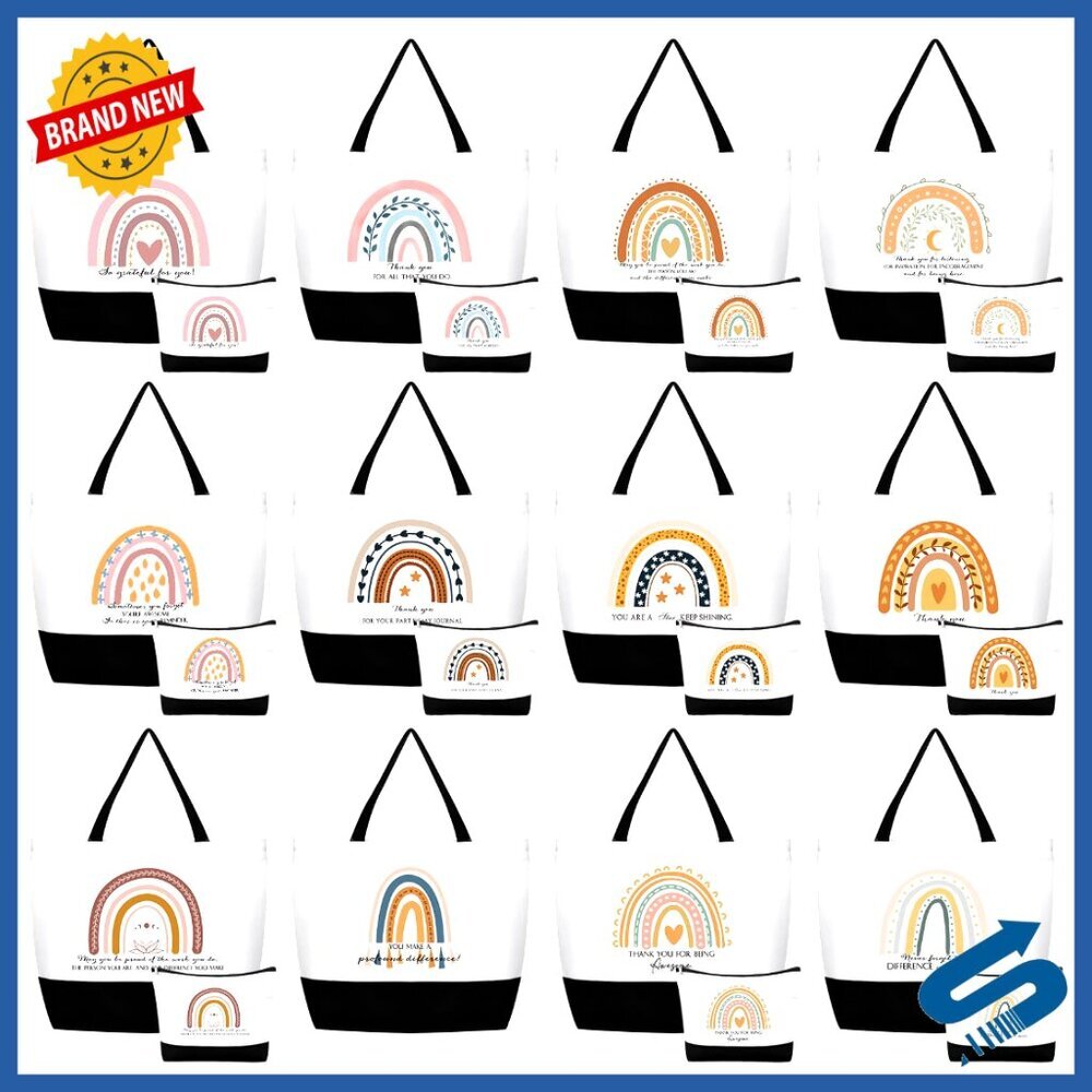 Canvas Tote Bag Bulk Set Motivational Quote Design Team Gifts Practical